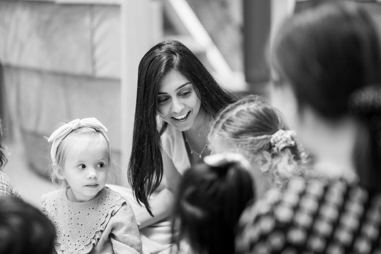 Children and teacher