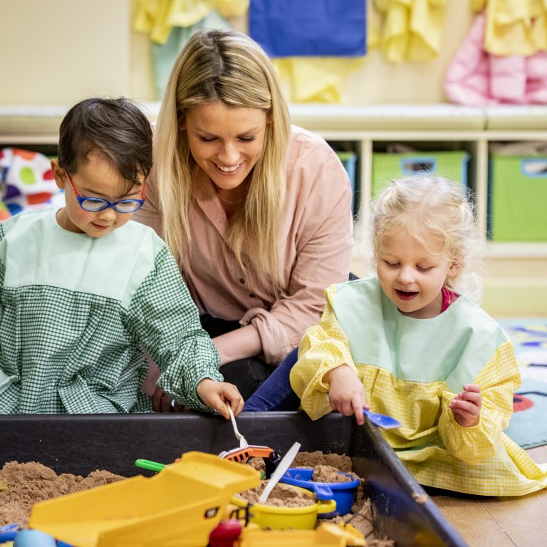 children playing with the sandpit
